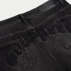 Black Godspeed 4EVER Chain-Stitch Denim Jeans Close View