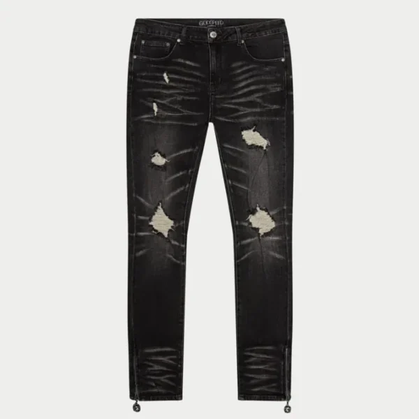 Black Godspeed 4EVER Chain-Stitch Denim Jeans