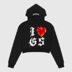 Women's Black Godspeed I Love GS Cropped Hoodie