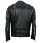 Black Godspeed Leather Moto Jacket Back Side