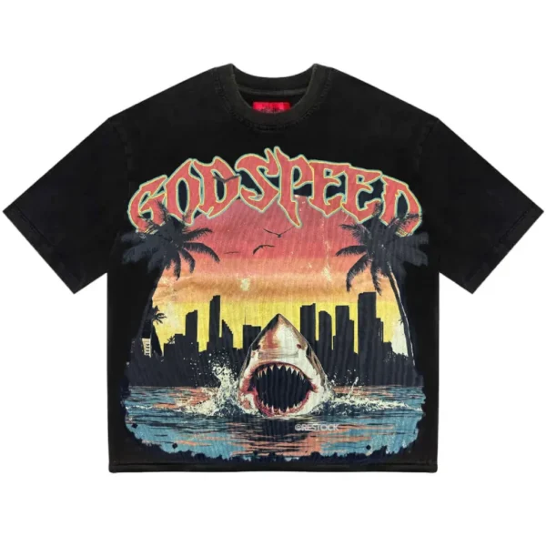 Black Godspeed Miami Exclusive Shark Tee