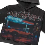 Black Godspeed Pitstop Pullover Hoodie Close View