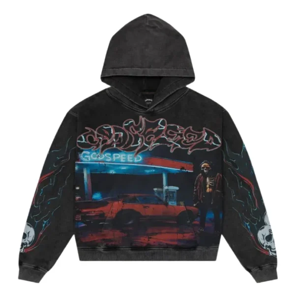 Black Godspeed Pitstop Pullover Hoodie