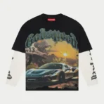 Black Godspeed Sunset Drift Layered T-Shirt