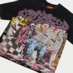 Black Wash Godspeed Cotton T-Shirt Close View