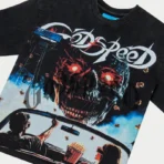 Black Wash Godspeed Drive in T-Shirt Close View