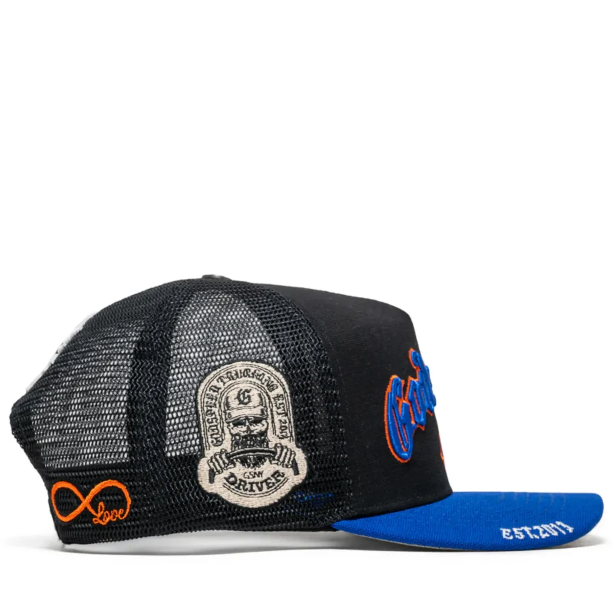 Black/Blue Godspeed GS Forever Trucker Hat Side