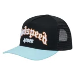 Black-Light Blue Godspeed Forever Trucker Hat Side View