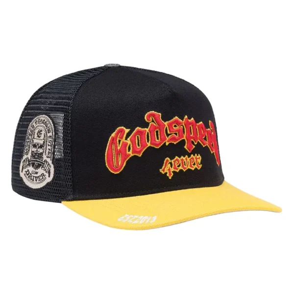 Black-Yellow Godspeed Forever GS Trucker Hat