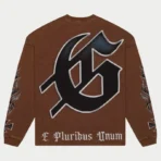 Brown Wash Rocker Thermal Long Sleeve Back View