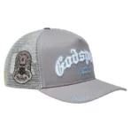 Cool Grey Blue Godspeed Forever Trucker Hat Side View