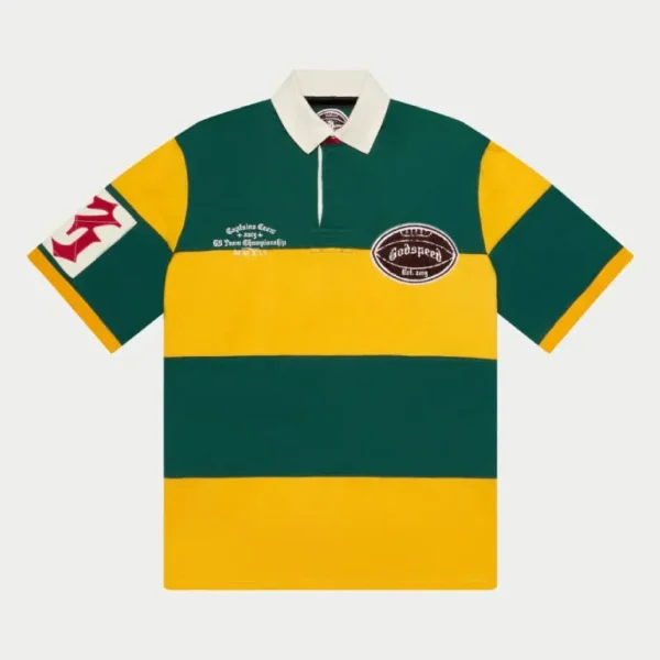 Green/yellow Godspeed Clothing Classic Field Rugby T-Shirt