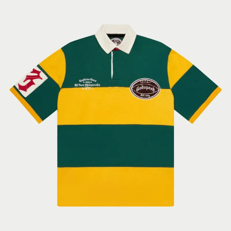 Green/Yellow Godspeed Clothing Classic Field Rugby T-Shirt - Godspeed Green/yellow Godspeed Clothing Classic Field Rugby T-Shirt
