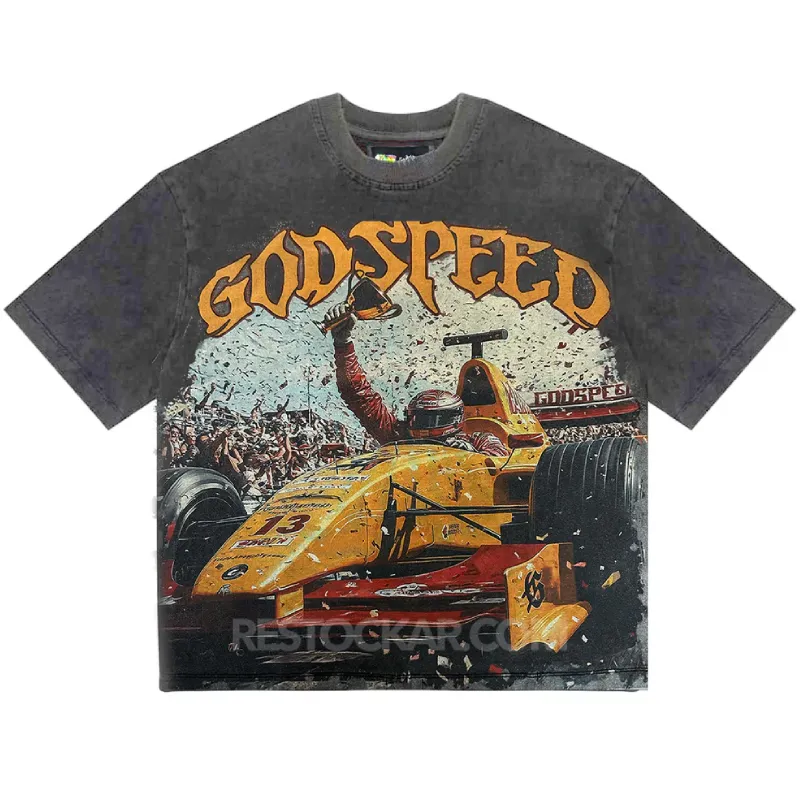 Grey Godspeed F1 Finish Line Tee - Godspeed Grey Godspeed F1 Finish Line Tee