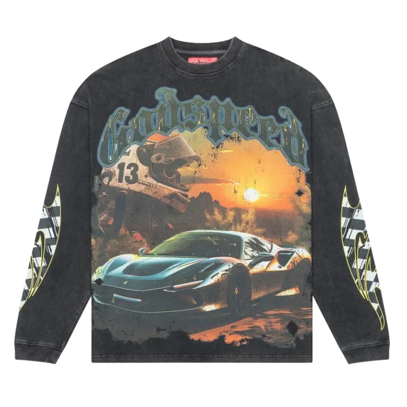 Grey Godspeed Sunset Drift Thermal L_S T-Shirt - Godspeed Grey Godspeed Sunset Drift Thermal L_S T-Shirt