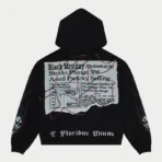 Grey Wash Godspeed Black Monday Hoodie Back View