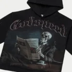 Grey Wash Godspeed Black Monday Hoodie Close View