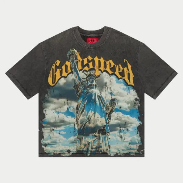 Grey Wash Godspeed Cotton T-Shirt