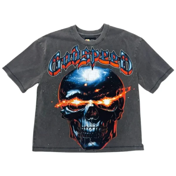 Grey Wash Godspeed Galaxsee Crew Neck T-Shirt