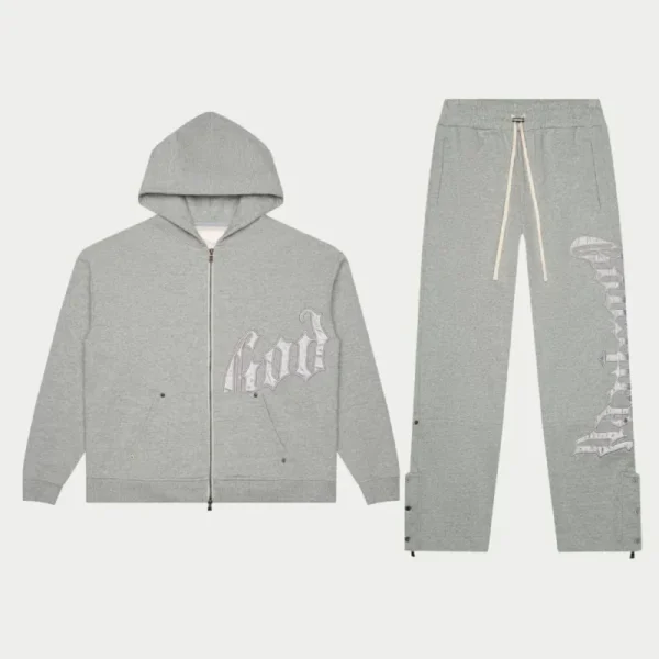 Grey/Silver Satin Godspeed OG Logo V2 Sweatsuit