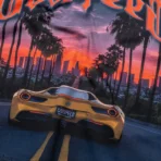 Men's Black Wash Godspeed New York Sunset Blvd Tee Close