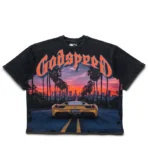 Men's Black Wash Godspeed New York Sunset Blvd Tee