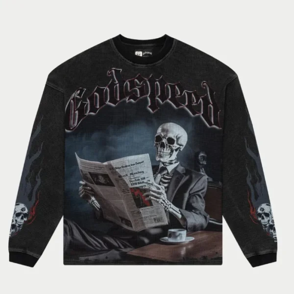 Men's Black wash Black Monday Thermal LS Sweatshirt