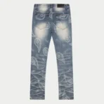 Men's Blue Godspeed Paisley Denim Jeans Back View