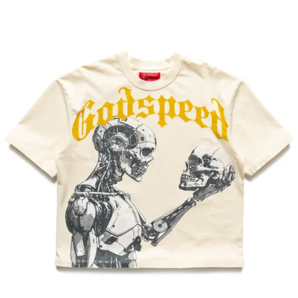Men's Bone/Yellow Godspeed Mankind vs AI Tee