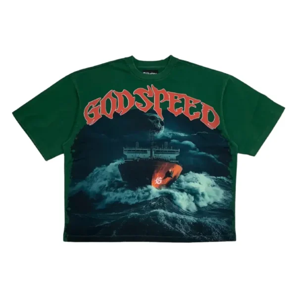 Green Godspeed Sea Sick Crew Neck T-shirt