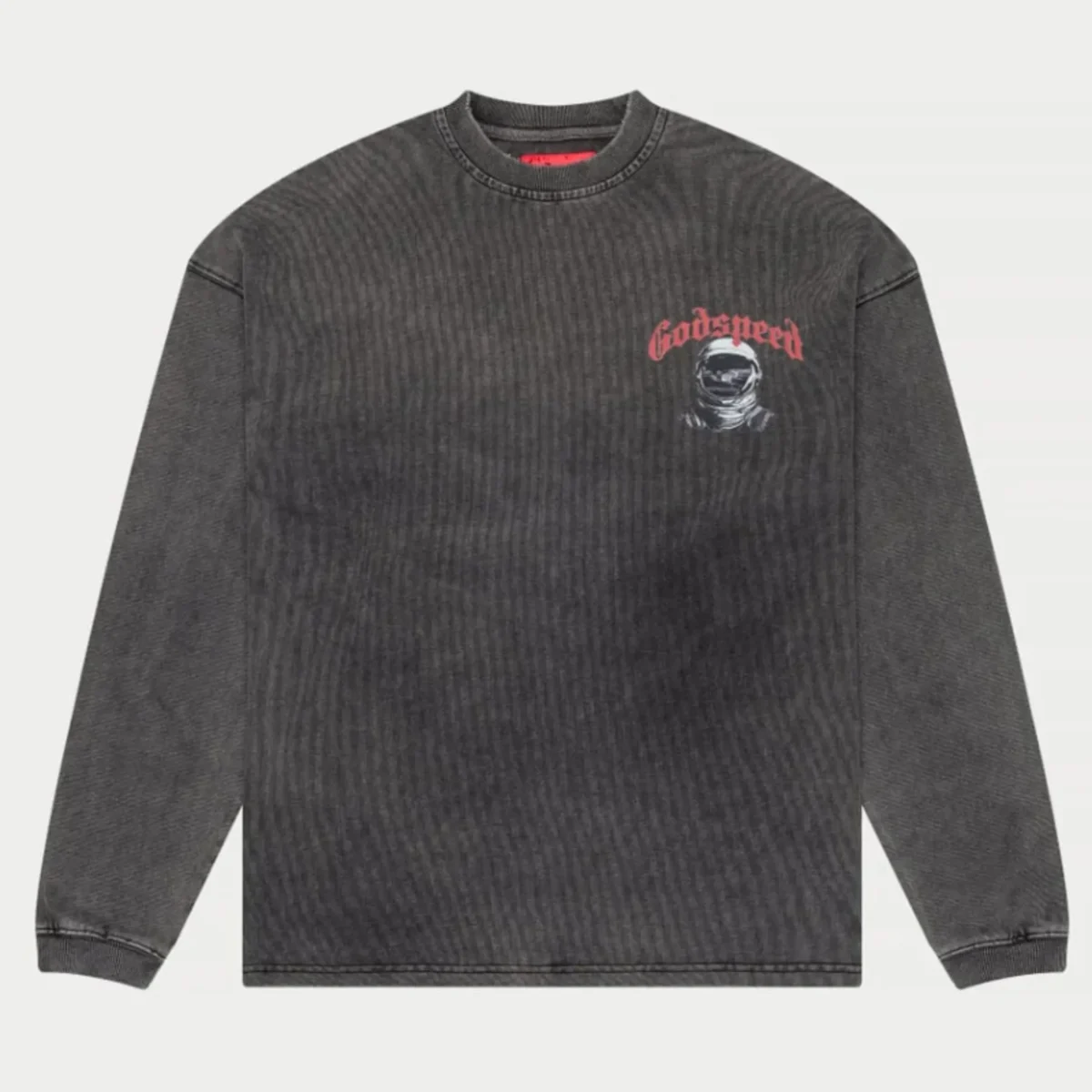 Men's Grey Wash God Speed 1969 LS T-Shirt Back