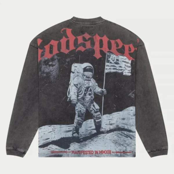 Men's Grey Wash God Speed 1969 LS T-Shirt