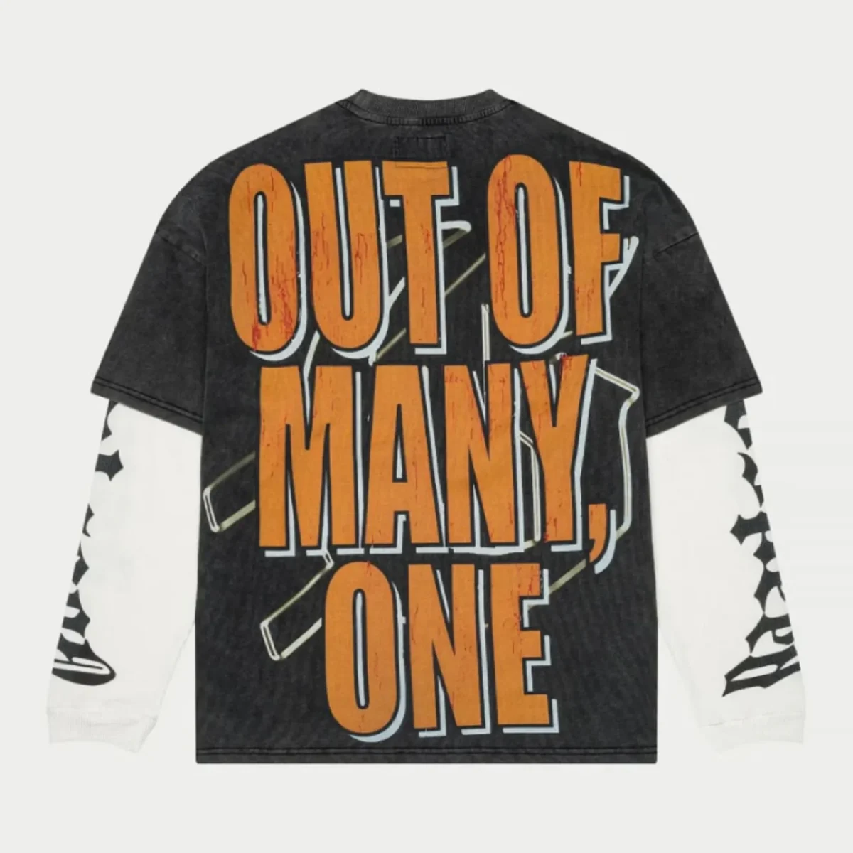 Men's Grey Wash God Speed Chosen One Layered T-Shirt Back