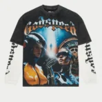 Men's Grey Wash God Speed Chosen One Layered T-Shirt