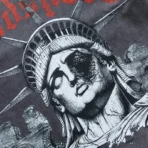 Men's Grey Wash Godspeed R.O.M.E Tee T- Shirt Close