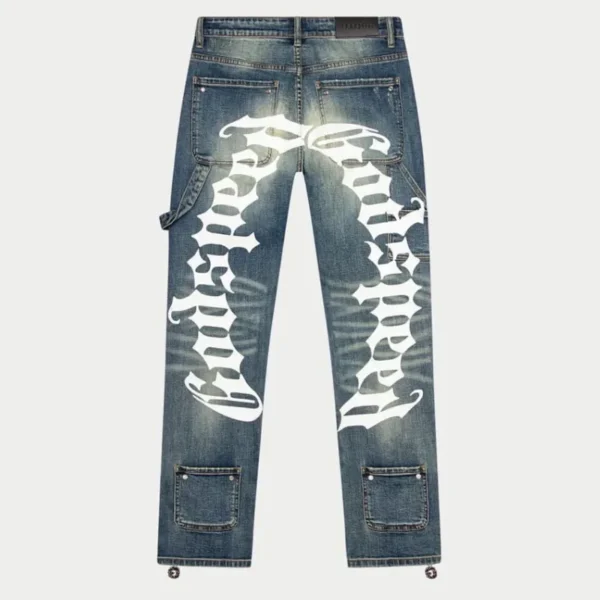 Men's Light Blue God Speed Double Logo Denim