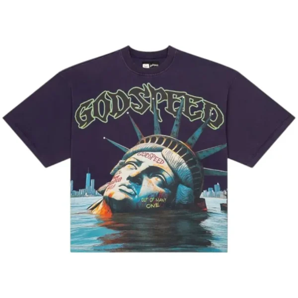 Men's Navy Godspeed Sunken Liberty Crew Neck T-Shirt