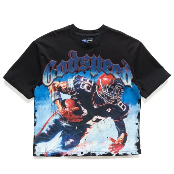 Men's Navy Wash Godspeed Endzone Tee