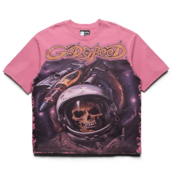 Men's Pink Godspeed New York Space Traveler Tee