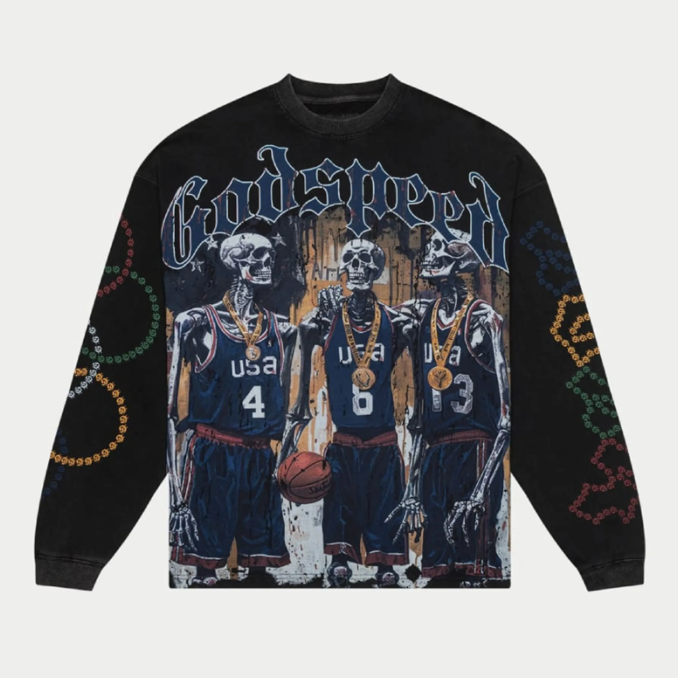 Men'S Vintage Black God Speed Dream Team 24 Ls T-Shirt - Godspeed Vintage Black Godspeed Dream Team 24 L/S T-Shirt