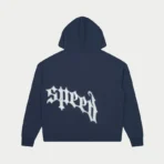 Navy Godspeed Og Logo V2 Hoodie Back View