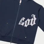 Navy Godspeed Og Logo V2 Hoodie Close View