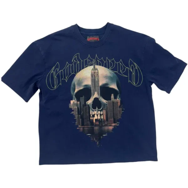 Navy Wash Godspeed Skyline Crew Neck T-Shirt