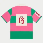 Pink/Green Godspeed Clothing Classic Field Rugby T-Shirt Back