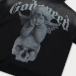 Vintage Wash Black Godspeed Circle Of Life Hoodie Close View