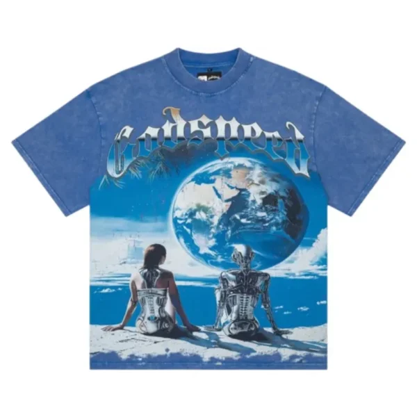 Wash Blue Godspeed Artificial Love T-Shirt