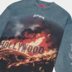 Wash Blue Godspeed Hollywood Inferno Long Sleeve T-Shirt Close