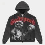 Wash Grey Godspeed Mankind vs Ai Zip-Up Hoodie