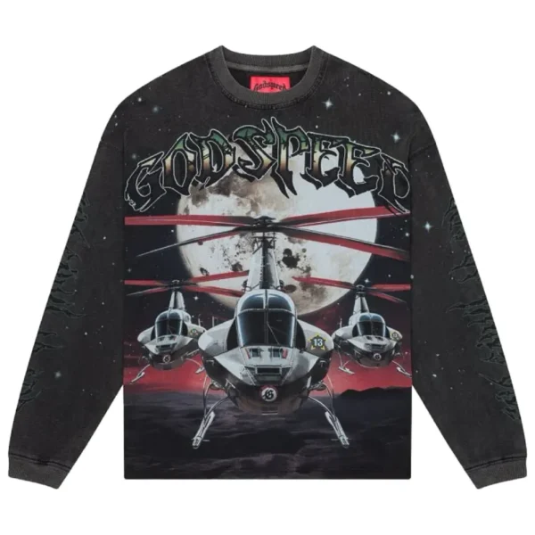 Washed Black Godspeed Airstrike L/S T-Shirt