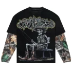 Washed Black Godspeed Gone Fishing Layered L/S Tee